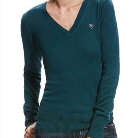 Ariat Sweaters - Ariat Ramiro Women's V-Neck Sweater in Teal